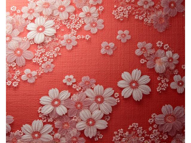 手織りの美しい着物生地のクローズアップ